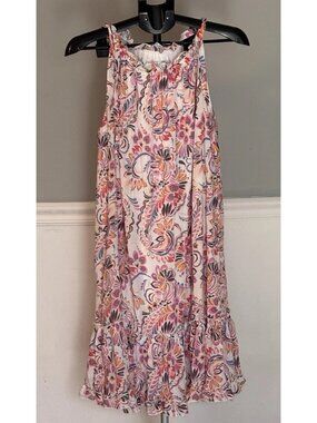 Signature Robbie Bee Multicolor Sleeveless Dress Size 2X Tie Straps Beach Flowy